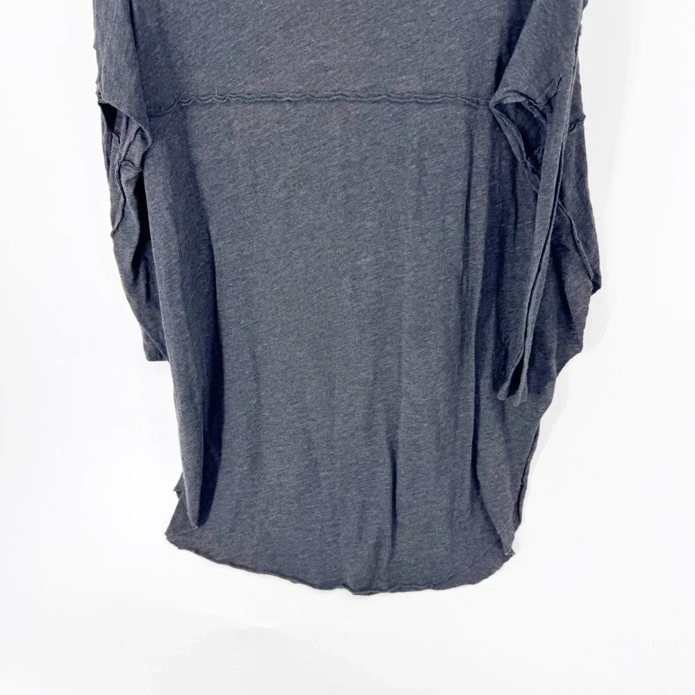 ✅ We The Free Tell Tale Longline Blouse Dark Gray Oversized Tunic Top SIZE SMALL